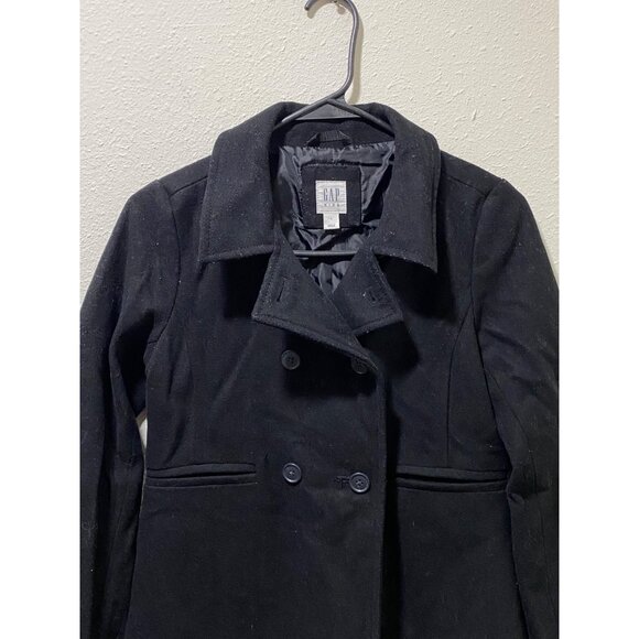 Gap Kids Size L (10-11) Black Girl’s Pea Coat - Picture 3 of 12